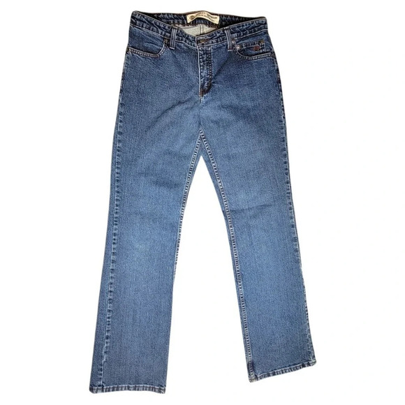 HARLEY DAVIDSON Women's Highrise Medium Wash Bootcut Jeans Size 8 Long Blue - Picture 2 of 16